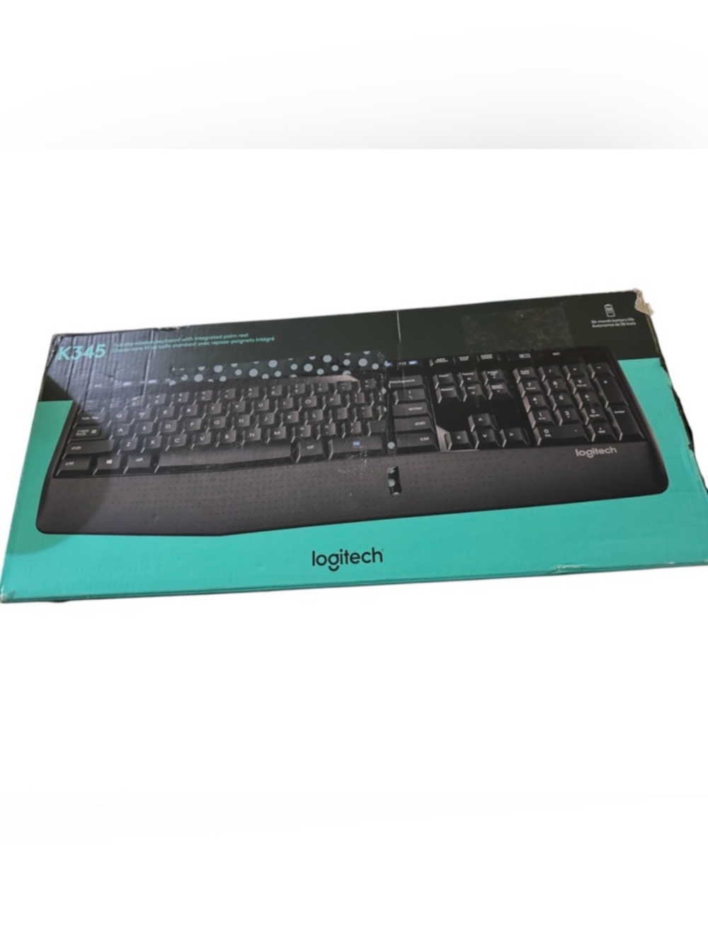 Logitech Black Wireless Keyboard with Built-in Palm Rest